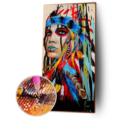 Aboriginal Girl - Full Round Drill Diamond Painting 45*85CM