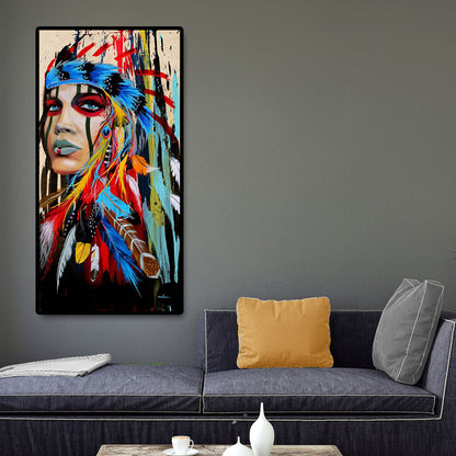 Aboriginal Girl - Full Round Drill Diamond Painting 45*85CM