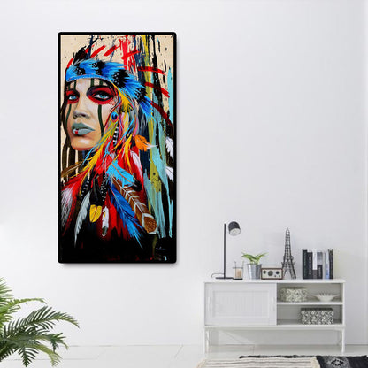 Aboriginal Girl - Full Round Drill Diamond Painting 45*85CM