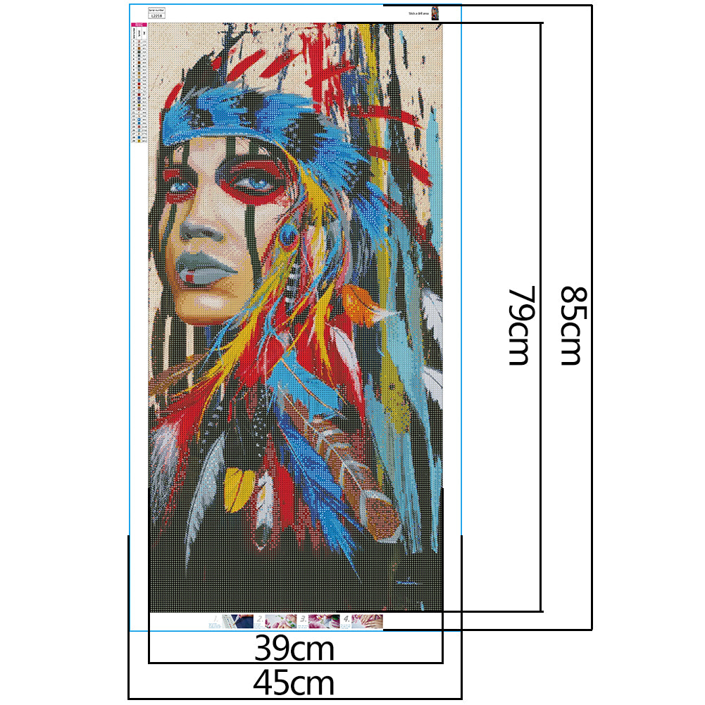 Aboriginal Girl - Full Round Drill Diamond Painting 45*85CM