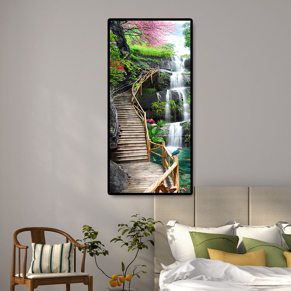 Waterfall Trestle - Full Round Drill Diamond Painting 40*80CM