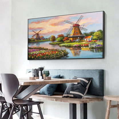 Windmill - Full Round Drill Diamond Painting 80*40CM