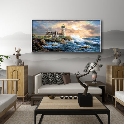 Coast Light - Full Round Drill Diamond Painting 80*40CM