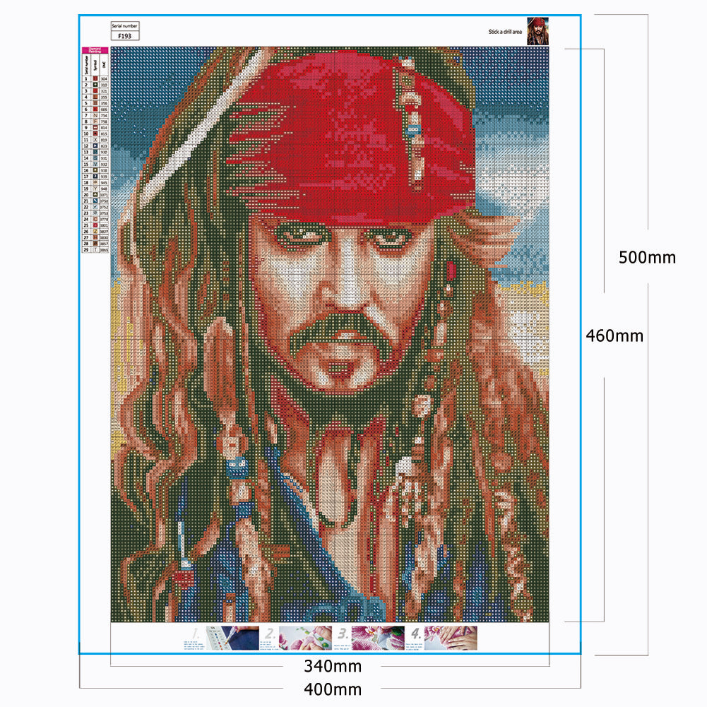 Captain Pirate - Full Square Drill Diamond Painting 40*50CM