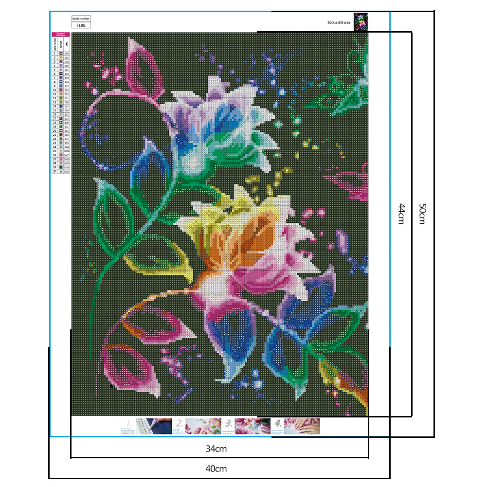 Flowers - Full Square Drill Diamond Painting 40*50CM