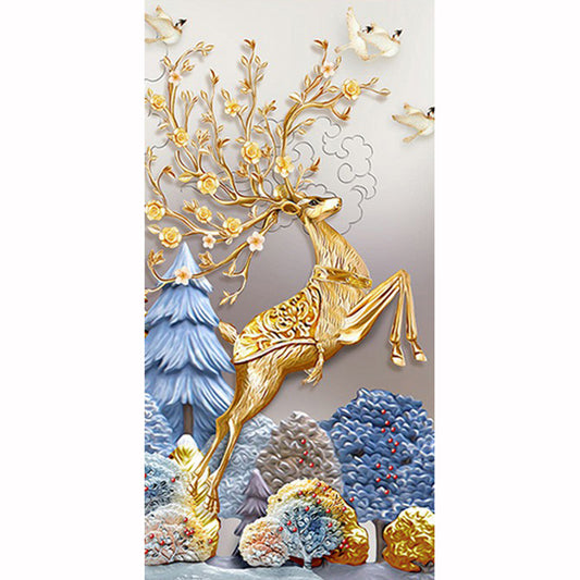 Deer - Full Round Drill Diamond Painting 45*85CM