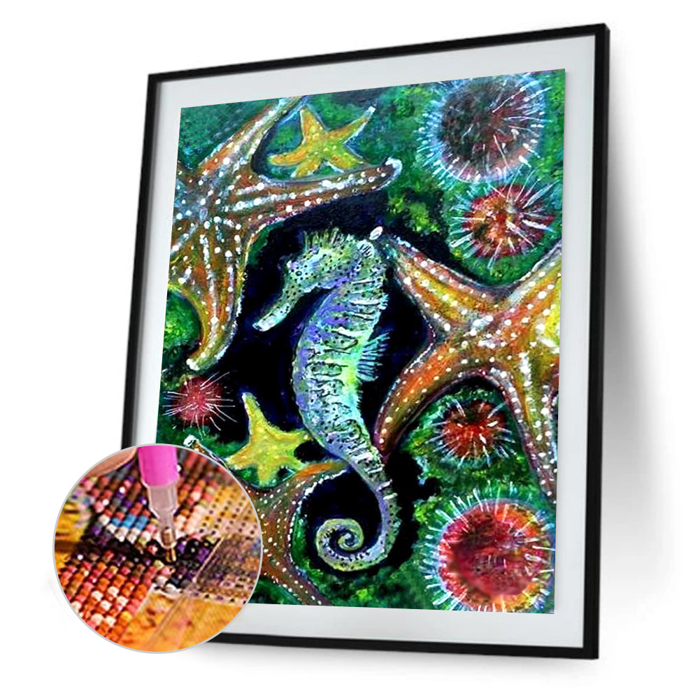 Sea Horse - Full Round Drill Diamond Painting 30*40CM