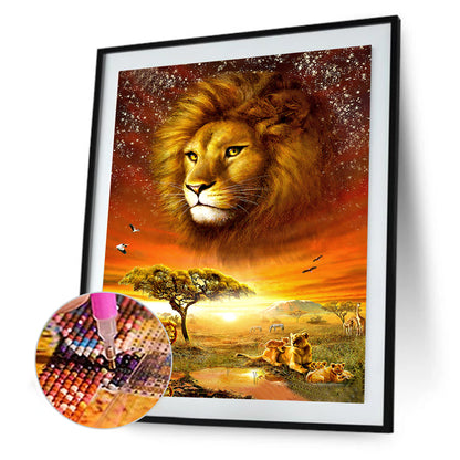 Lawn Lion - Full Round Drill Diamond Painting 30*40CM