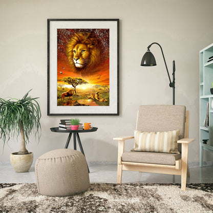 Lawn Lion - Full Round Drill Diamond Painting 30*40CM