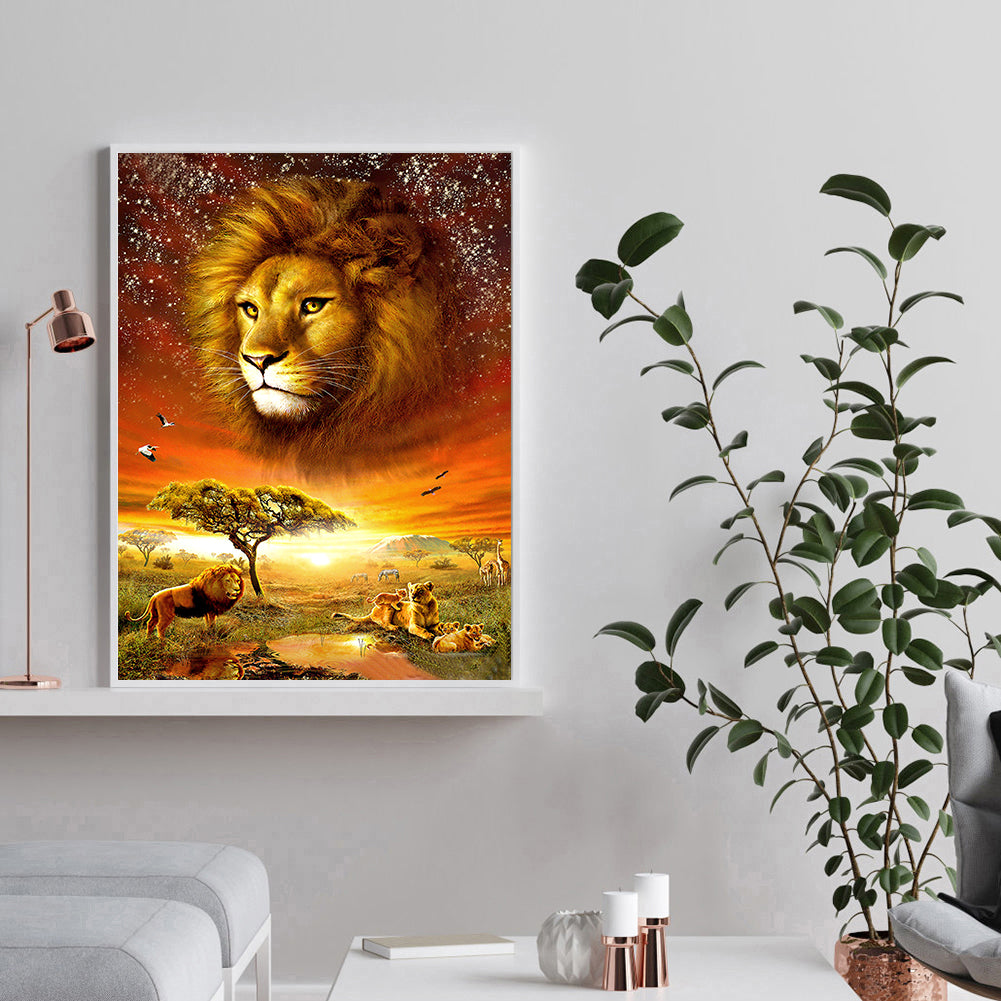 Lawn Lion - Full Round Drill Diamond Painting 30*40CM