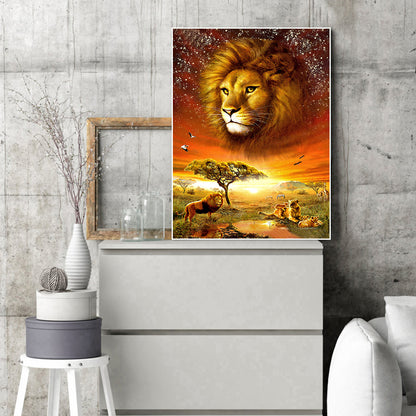 Lawn Lion - Full Round Drill Diamond Painting 30*40CM