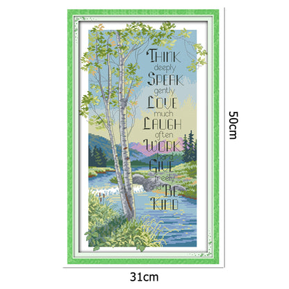 Tree - 14CT Stamped Cross Stitch 50*31CM