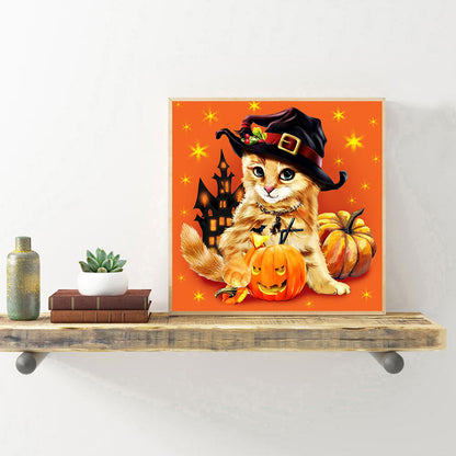 Halloween Cat - Full Round Drill Diamond Painting 30*30CM