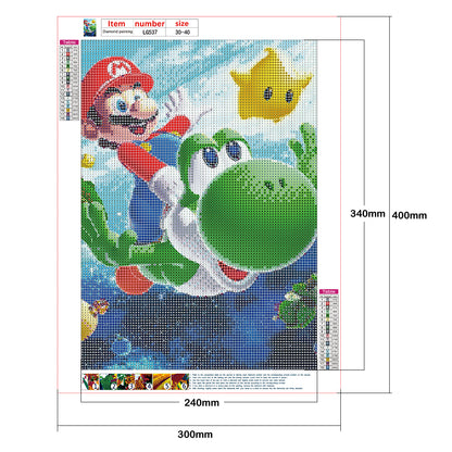 Characters Mario - Full Round Drill Diamond Painting 30*40CM