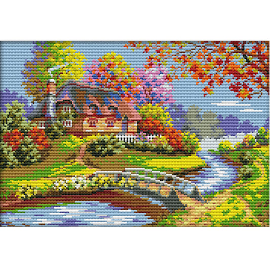 Country House - 14CT Stamped Cross Stitch 41*30CM