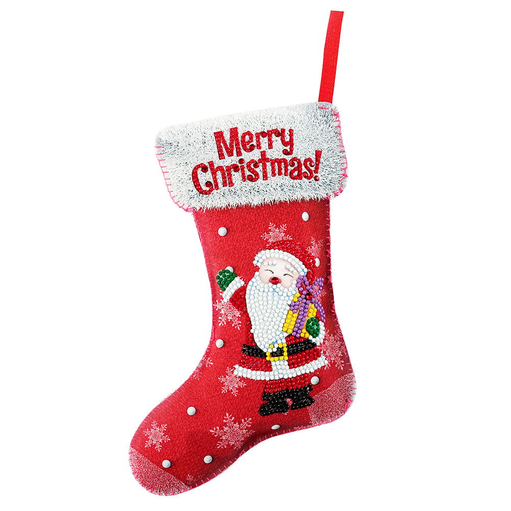 Christmas Stockings DIY Diamond Painting Mosaic Crafts Apple Candy Gift Bag