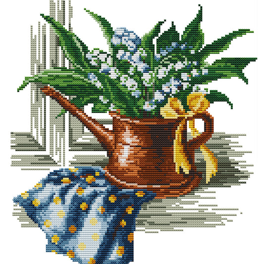 Green Plants - 14CT Stamped Cross Stitch 33*31CM