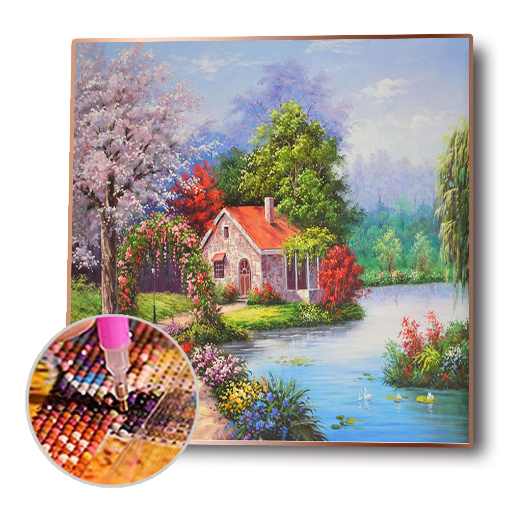 House - Full Round Drill Diamond Painting 30*30CM