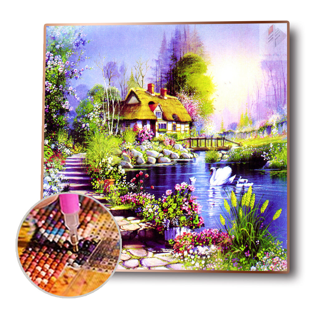 House - Full Round Drill Diamond Painting 30*30CM