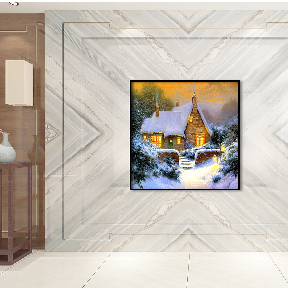 Snow House - Full Round Drill Diamond Painting 30*30CM