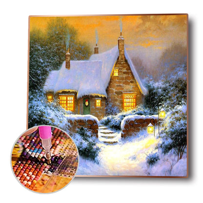 Snow House - Full Round Drill Diamond Painting 30*30CM