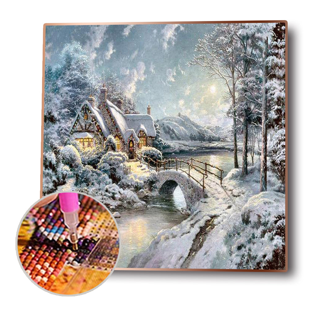 Snow House - Full Round Drill Diamond Painting 30*30CM