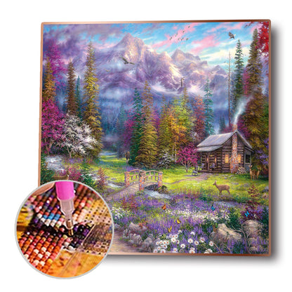 Hill House - Full Round Drill Diamond Painting 30*30CM