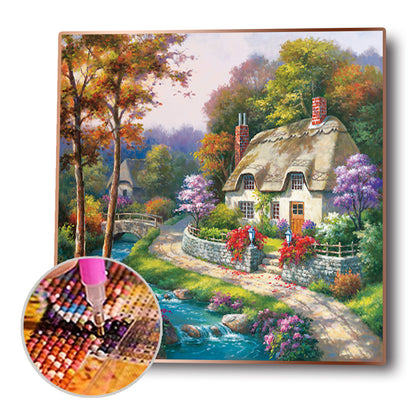 Bridge House - Full Round Drill Diamond Painting 30*30CM