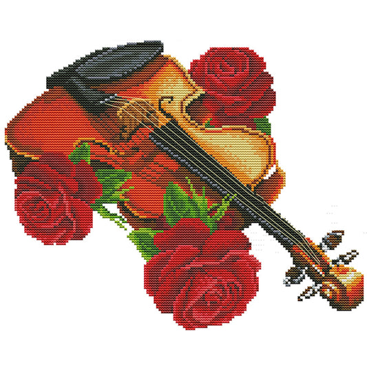 Violin - 14CT Stamped Cross Stitch 36*29CM