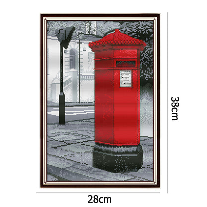 Postbox - 14CT Stamped Cross Stitch 38*28CM