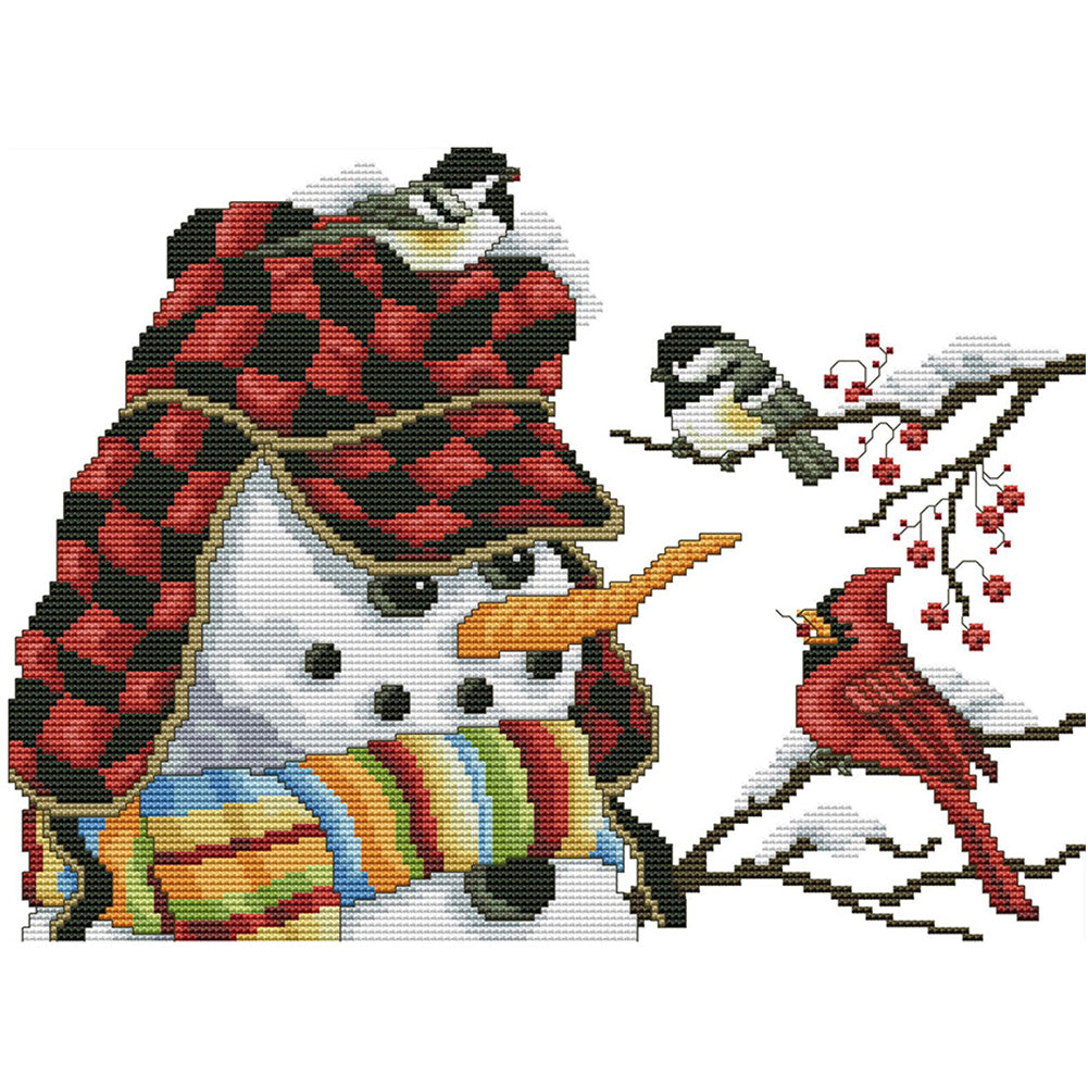 Christmas Snowman - 14CT Stamped Cross Stitch 36*29CM