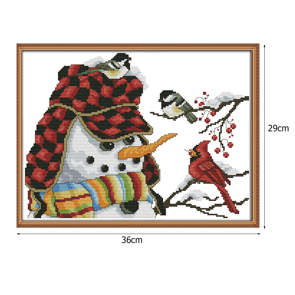 Christmas Snowman - 14CT Stamped Cross Stitch 36*29CM