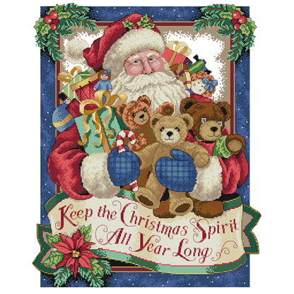 Happy Christmas - 14CT Stamped Cross Stitch 44*54CM