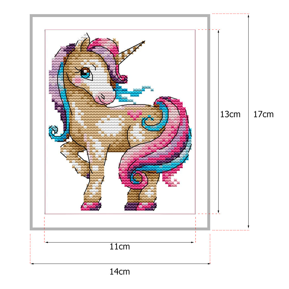 Animal - 14CT Stamped Cross Stitch 14*17CM