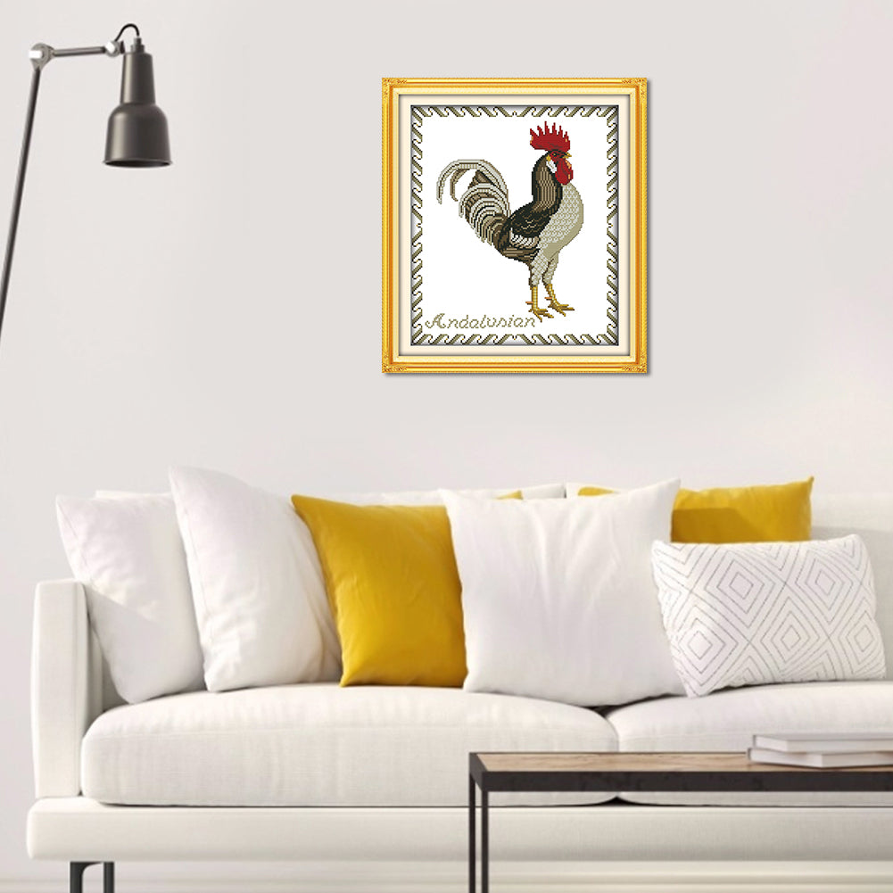 Rooster - 14CT Stamped Cross Stitch 37*33CM