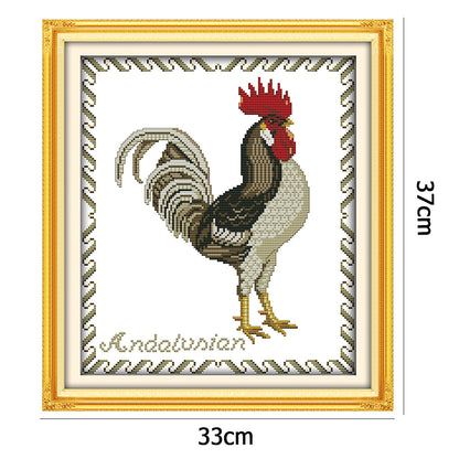 Rooster - 14CT Stamped Cross Stitch 37*33CM