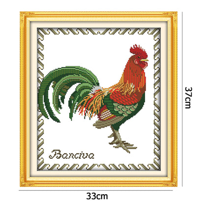 Rooster - 14CT Stamped Cross Stitch 37*33CM