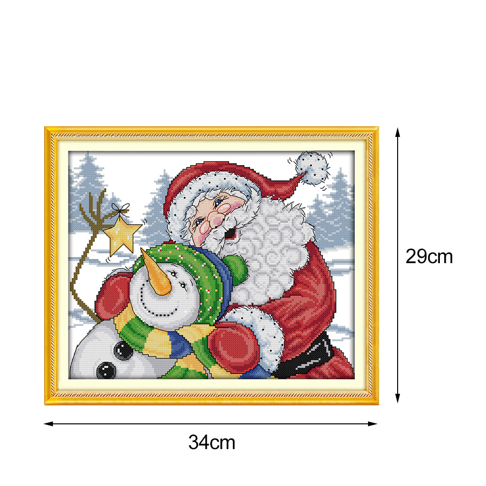 Happy Christmas - 14CT Stamped Cross Stitch 34*29CM