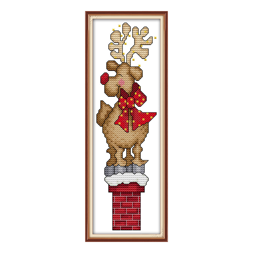 Christmas Deer - 14CT Stamped Cross Stitch 	9*27CM