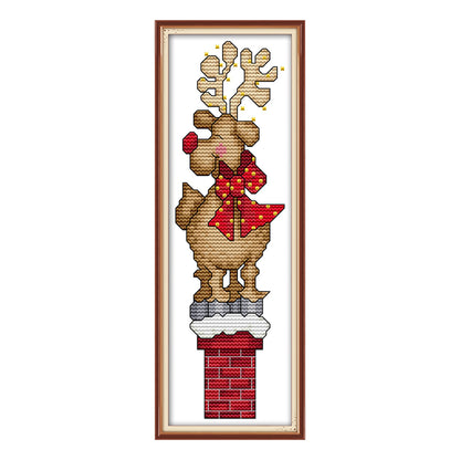 Christmas Deer - 14CT Stamped Cross Stitch 	9*27CM