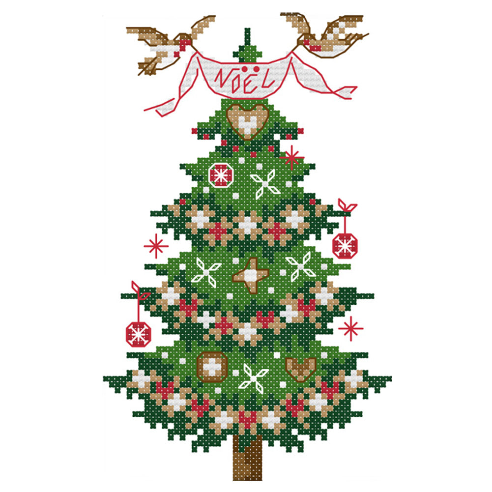 Christmas Tree - 14CT Stamped Cross Stitch 14*19CM