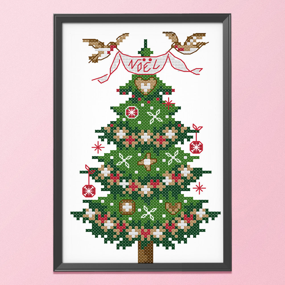 Christmas Tree - 14CT Stamped Cross Stitch 14*19CM