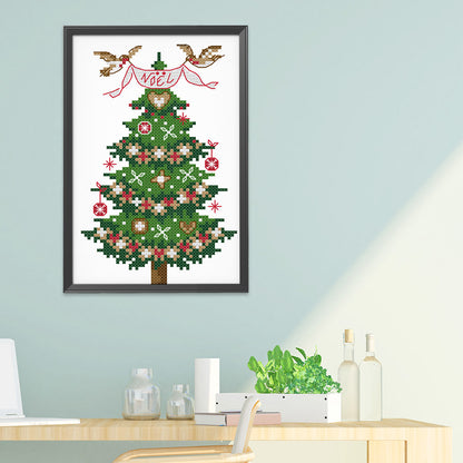 Christmas Tree - 14CT Stamped Cross Stitch 14*19CM