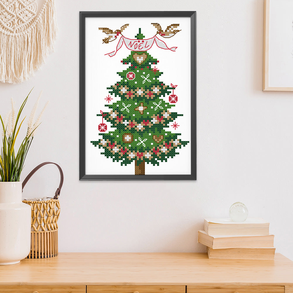 Christmas Tree - 14CT Stamped Cross Stitch 14*19CM