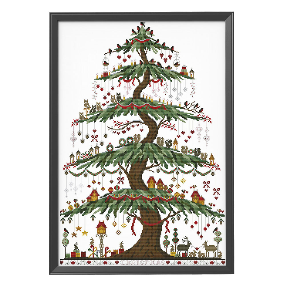 Christmas Tree - 14CT Stamped Cross Stitch 48*66CM