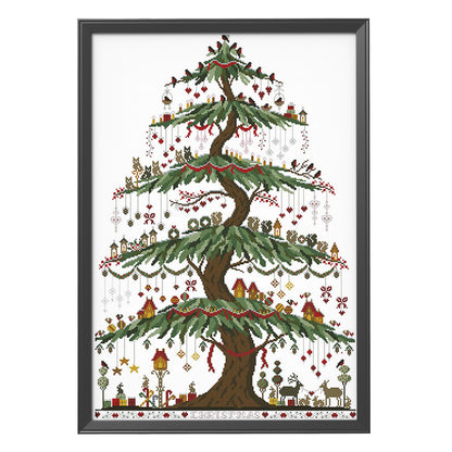 Christmas Tree - 14CT Stamped Cross Stitch 48*66CM