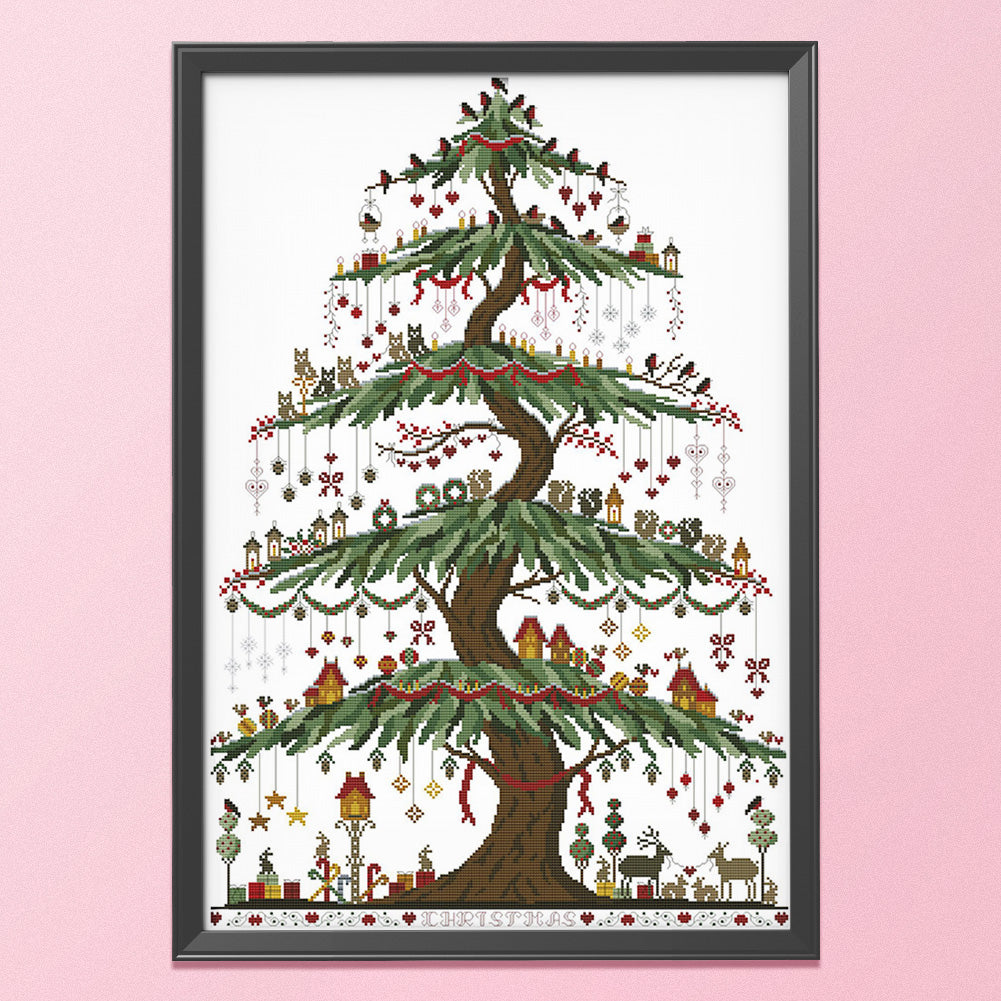 Christmas Tree - 14CT Stamped Cross Stitch 48*66CM