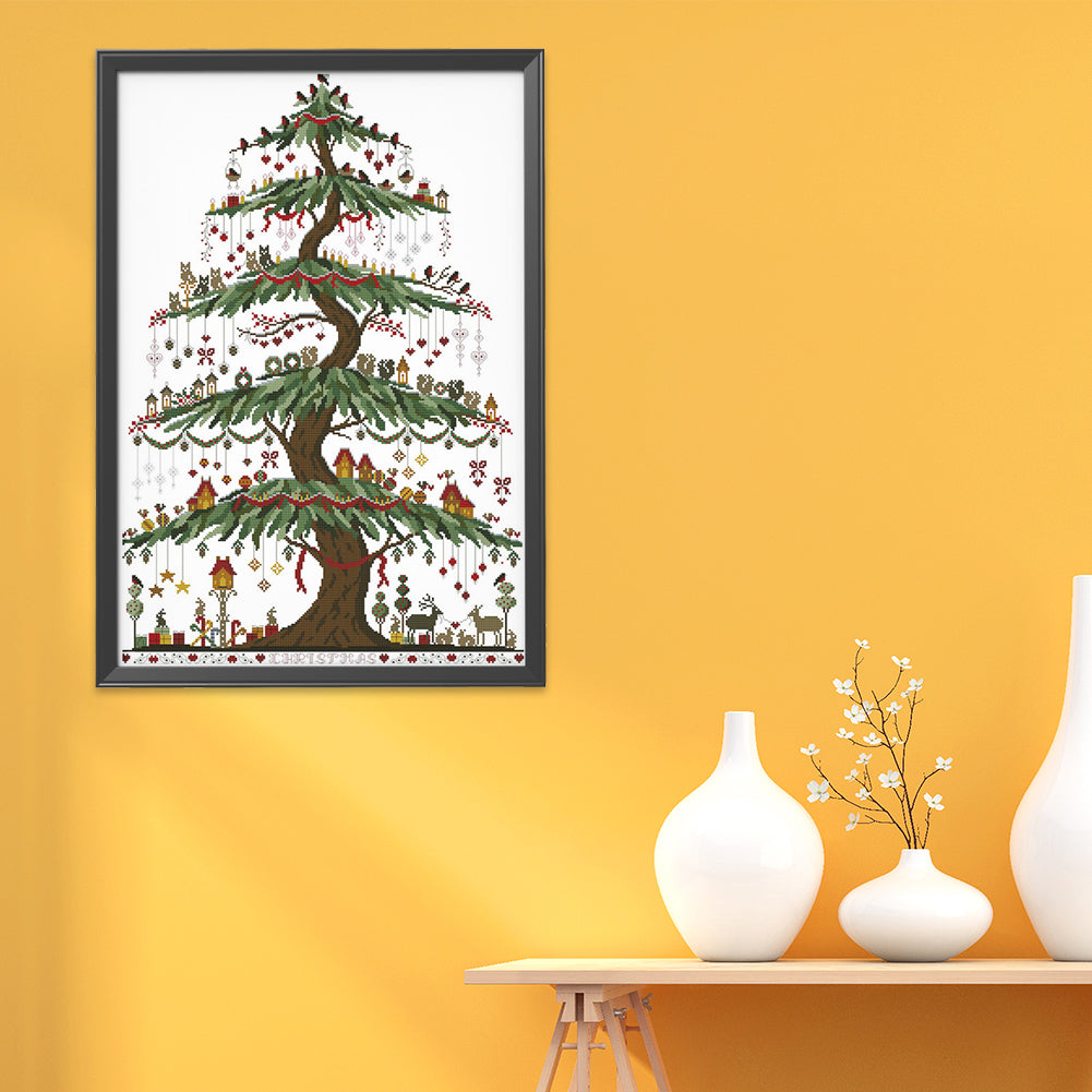 Christmas Tree - 14CT Stamped Cross Stitch 48*66CM