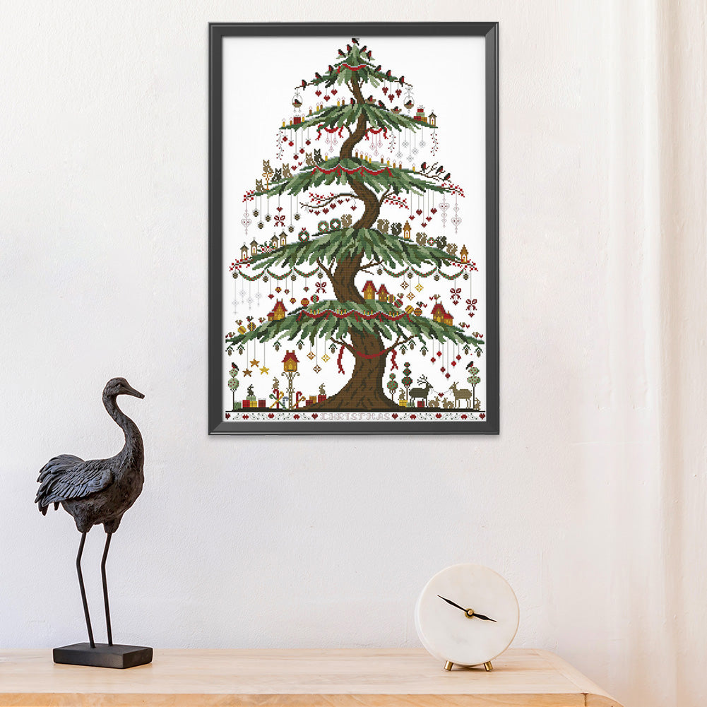 Christmas Tree - 14CT Stamped Cross Stitch 48*66CM