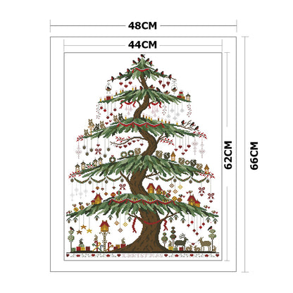 Christmas Tree - 14CT Stamped Cross Stitch 48*66CM